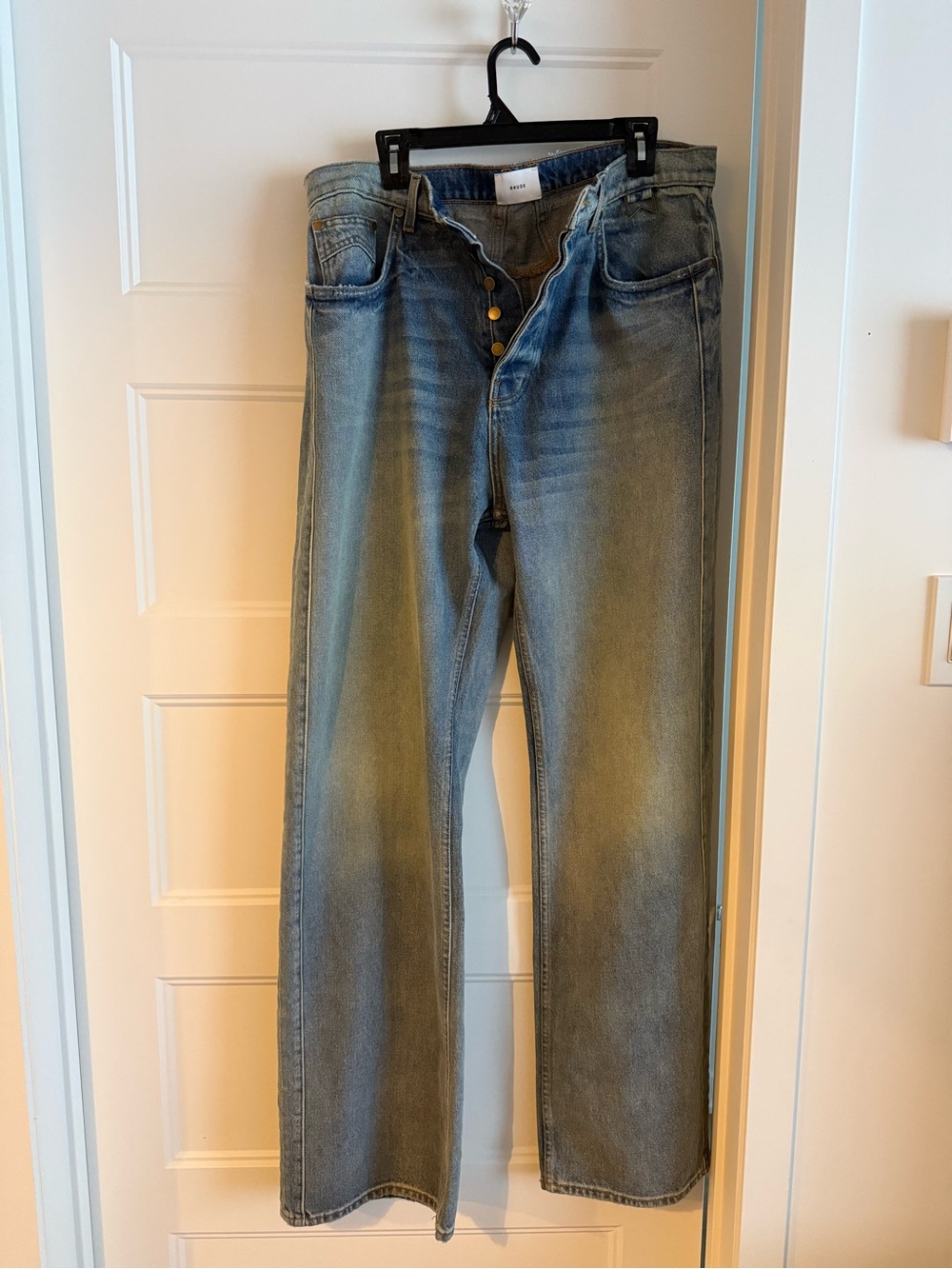 Rhude Light Blue Jeans with Button Fly